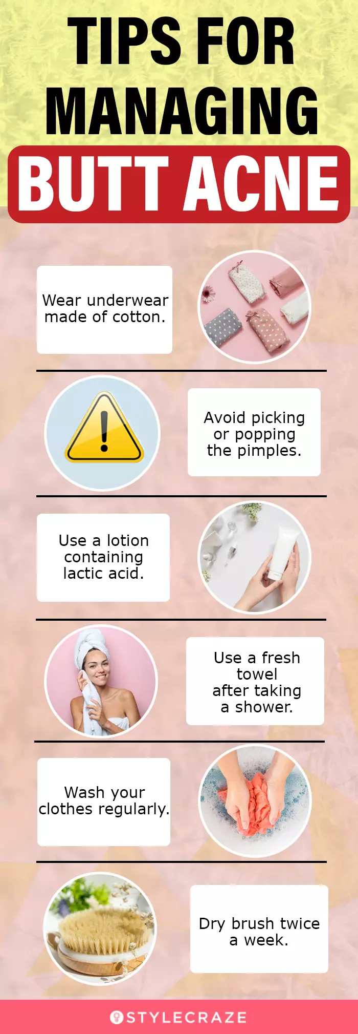 tips for managing butt acne (infographic)