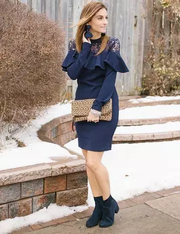 Suede boots for navy dress