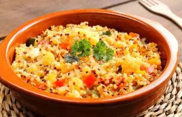 Blanched cauliflower quinoa for weight loss
