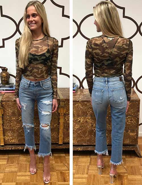 How to wear camo style sheer top