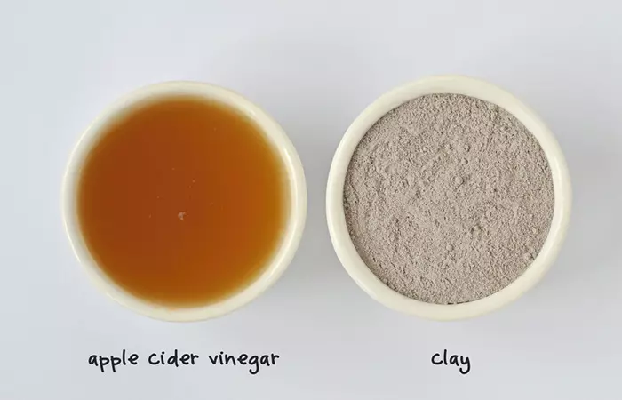 Bentonite clay and apple cider vinegar as ingredients for hair wash