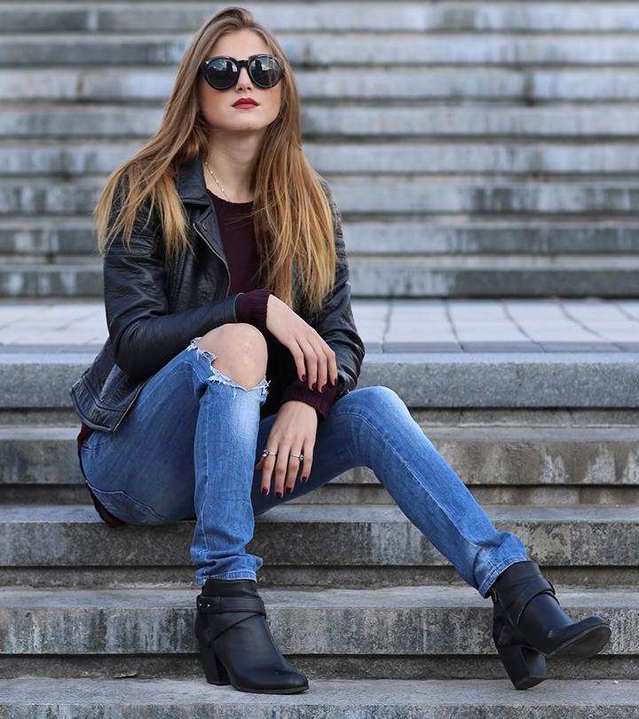 denim outfit with boots