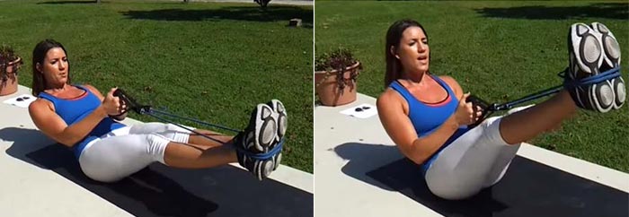 Leg lifts resistance band exercise