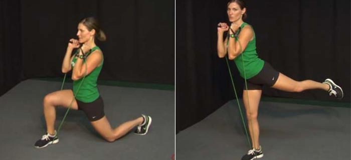 Lunges with resistance band exercise