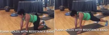 Plank hold resistance band exercise
