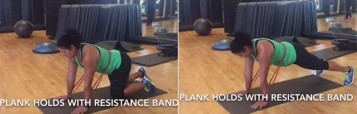 Plank hold resistance band exercise