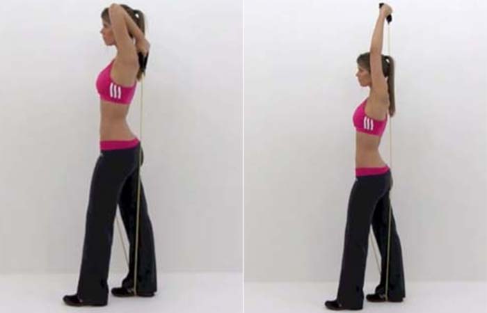 Tricep extension resistance band exercise