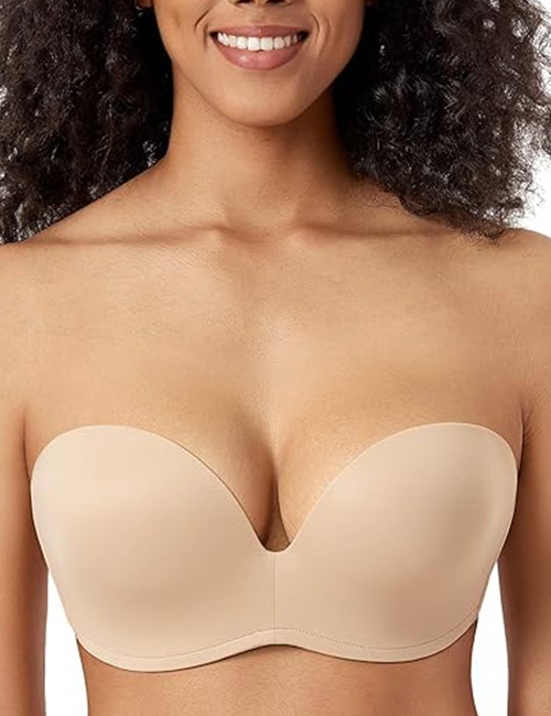 Mesh Front-Closure Plunge Bra with Lace Back - Déesse Collection
