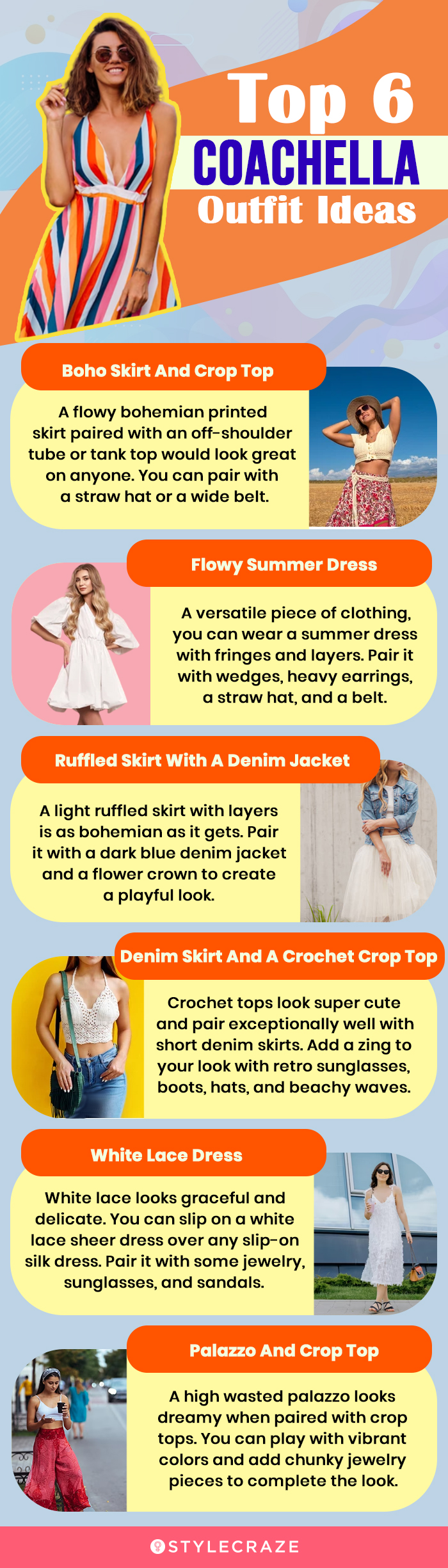 top 6 coachella outfit ideas (infographic)