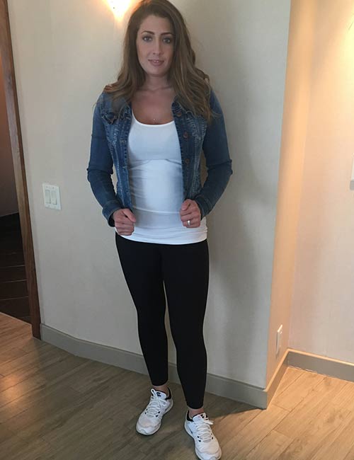 Jeans jacket and leggings
