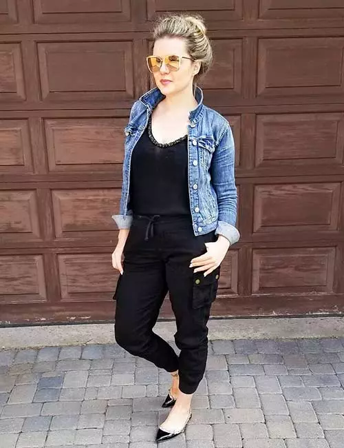 Jeans jacket with joggers