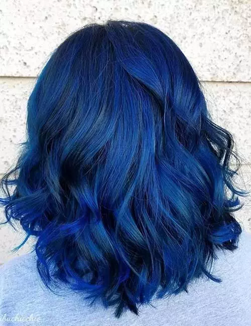 6. Mixed Blue Black Hair