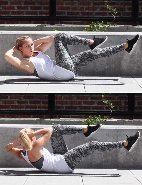 Bicycle crunch core strengthening exercises