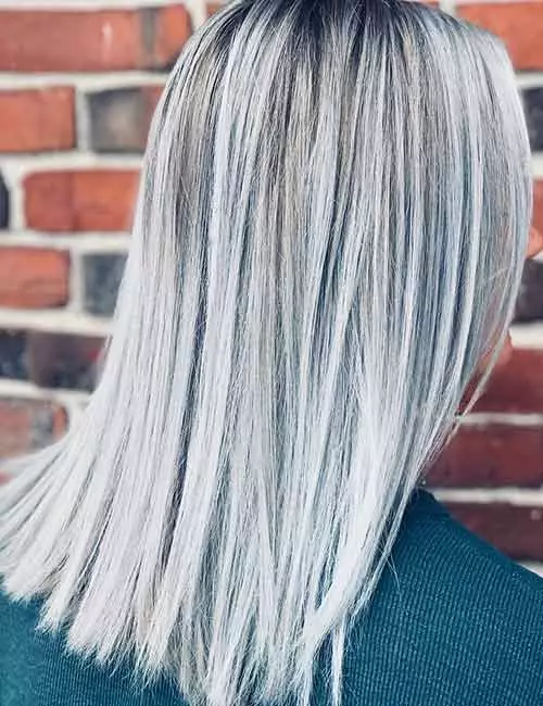 Frosted platinum hair color
