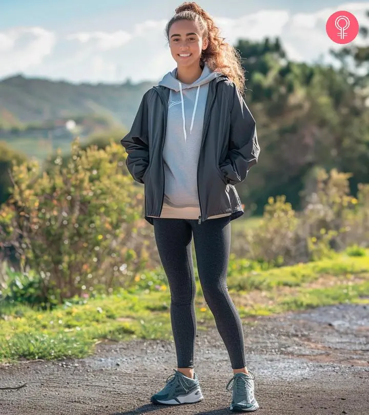 Woman Wearing Shoes With Leggings