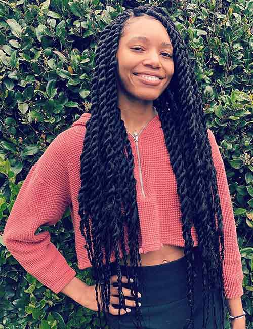 Long Senegalese twist hairstyle