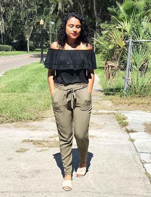 olive green petite pants