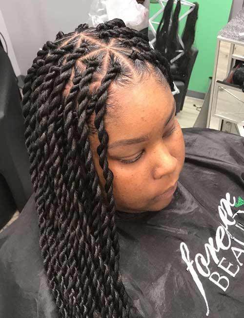 Senegalese pattern twist hairstyle