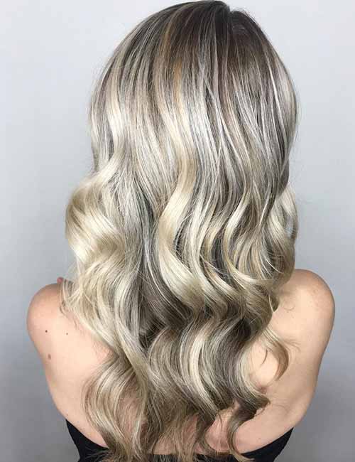Platinum highlights hair color