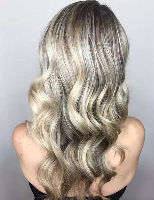 Platinum highlights hair color