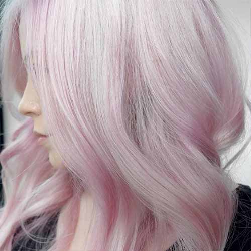 Platinum pink hair color
