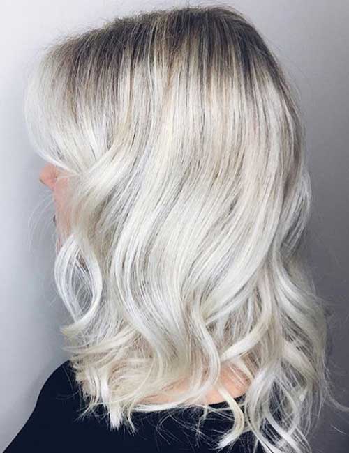 Rooty platinum hair color