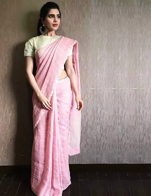Samantha wearing an Anavila saree