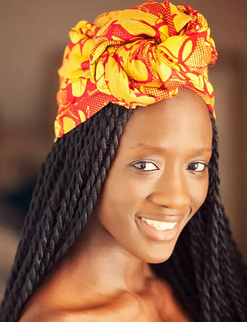 Senegalese scarves twist hairstyle