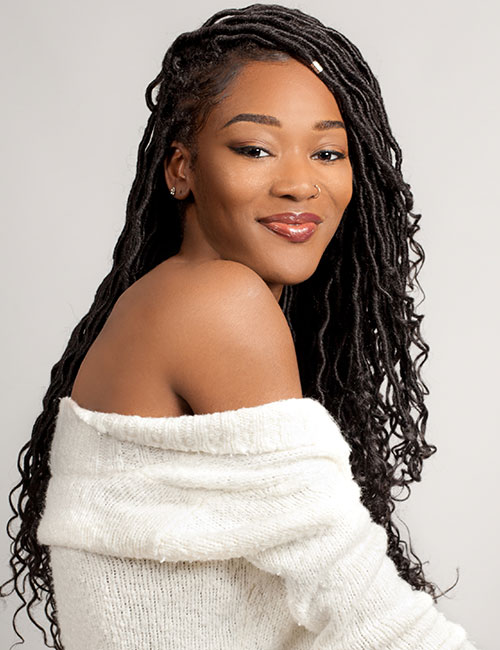 Senegalese twist hairstyle with hair left loose