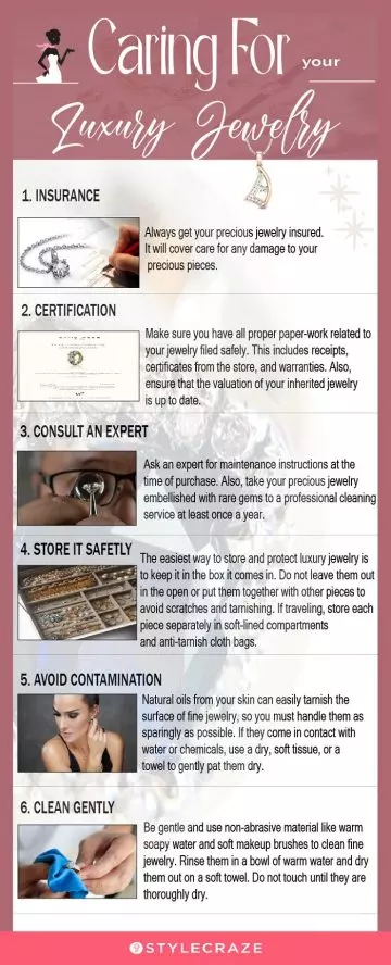 caring for your luxury jewelry (infographic)