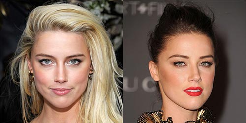 Amber Heard blonde vs brunette look
