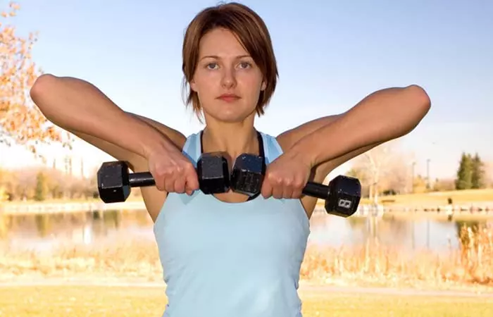 Bringing Up Dumbbells Or Barbells To Your Chin