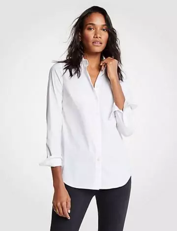 Classic button-down shirt with pencil trousers