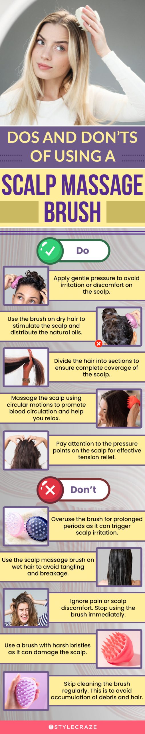 Dos And Don’ts While Using Scalp Massage Brushes(infographic)