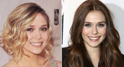 Elizabeth Olsen blonde vs brunette look