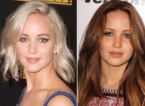 Jennifer Lawrence blonde vs brunette look
