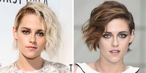 Kristen Stewart blonde vs brunette look