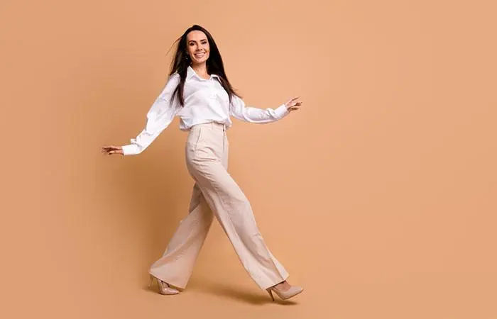 A woman wearing heels