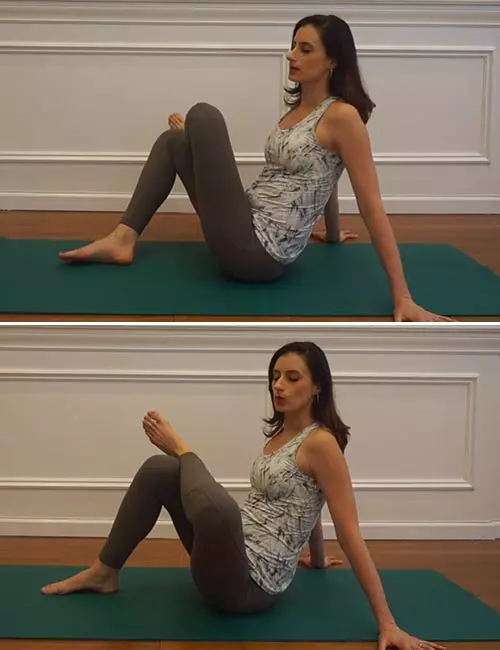 Seated pigeon pose for sciatica pain relief
