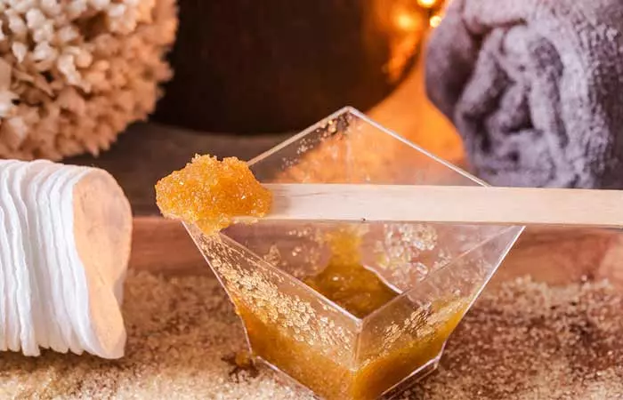 Sugar and olive oil for making hand scrub