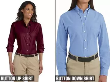 Difference between button-up and button-down shirts