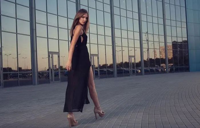 A woman wearing heels