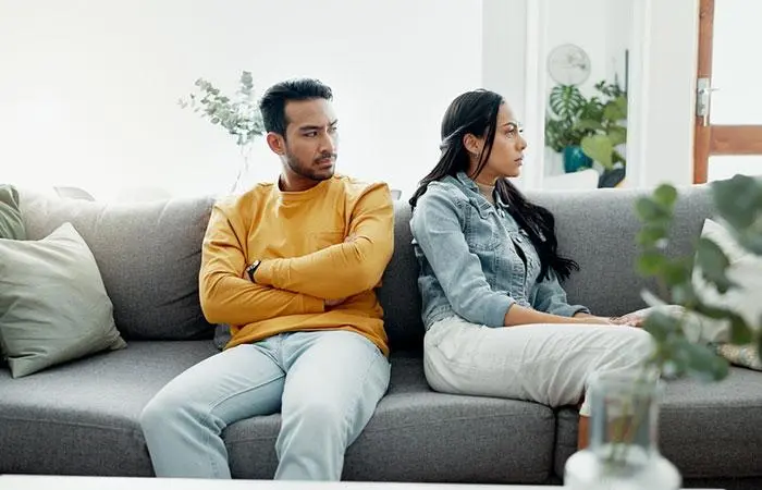 Couple refusing to talk to each other