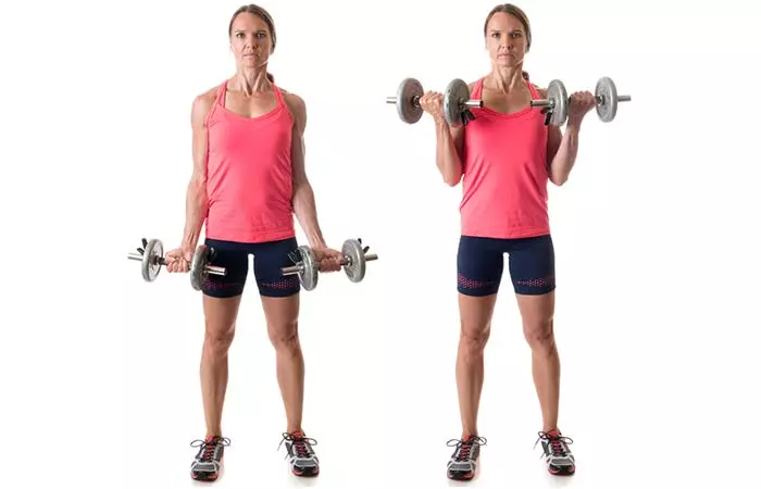 exercise with dumbbell arm lifts