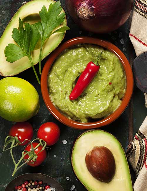 Guacamole is a healthy snack for weight loss at night