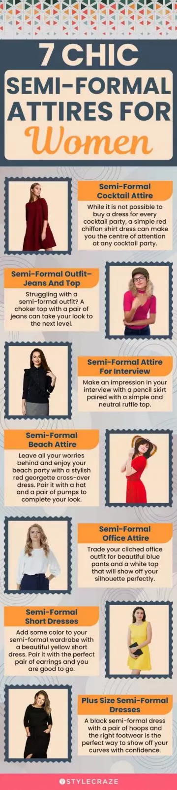 7 chic semi formal attires for women (infographic)