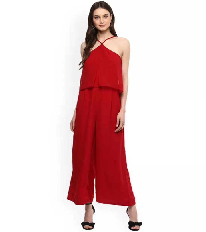 Chiffon halter neck jumpsuit