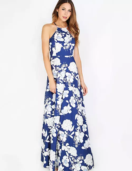 Halter neck maxi dress