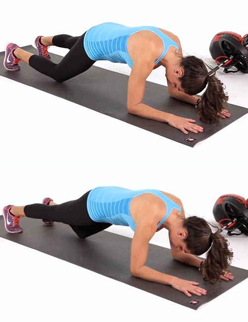 Arm Plank With Knee Dips 