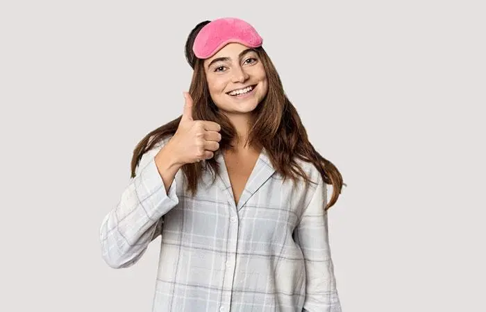 Woman wearing comfortable pajamas